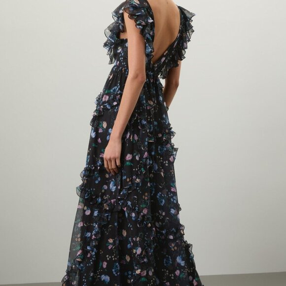 Mac Duggal Ieena Floral Ruffle V-Neck Gown - Picture 10 of 10